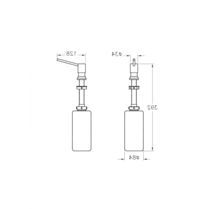 Kapaklı Paslanmaz Çelik Sıvı Sabunluk - 36.7 cm Yükseklik