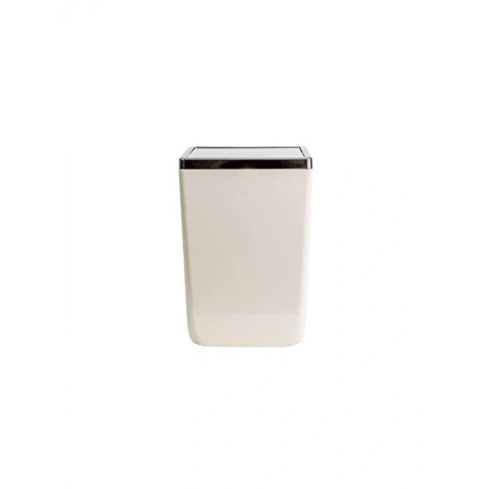 Kapaklı Plastik Kova, 6L Kapasite, Bej Renk