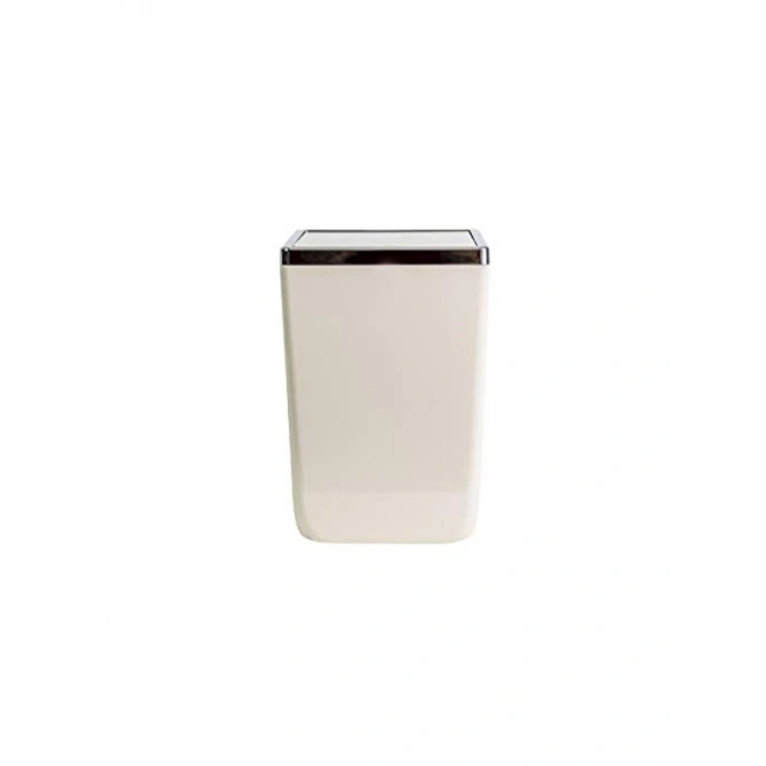 Kapaklı Plastik Kova, 6L Kapasite, Bej Renk