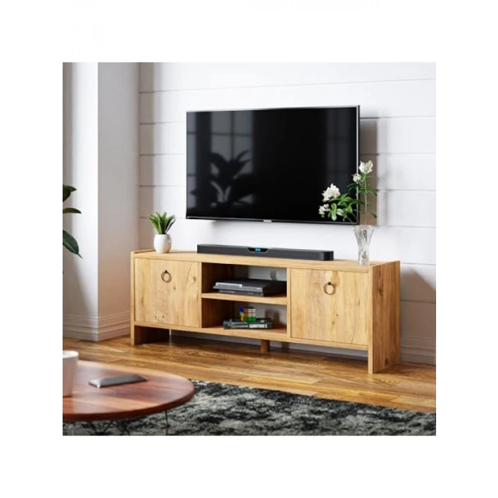 Kapaklı Raflı TV Ünitesi - Atlantik Çam