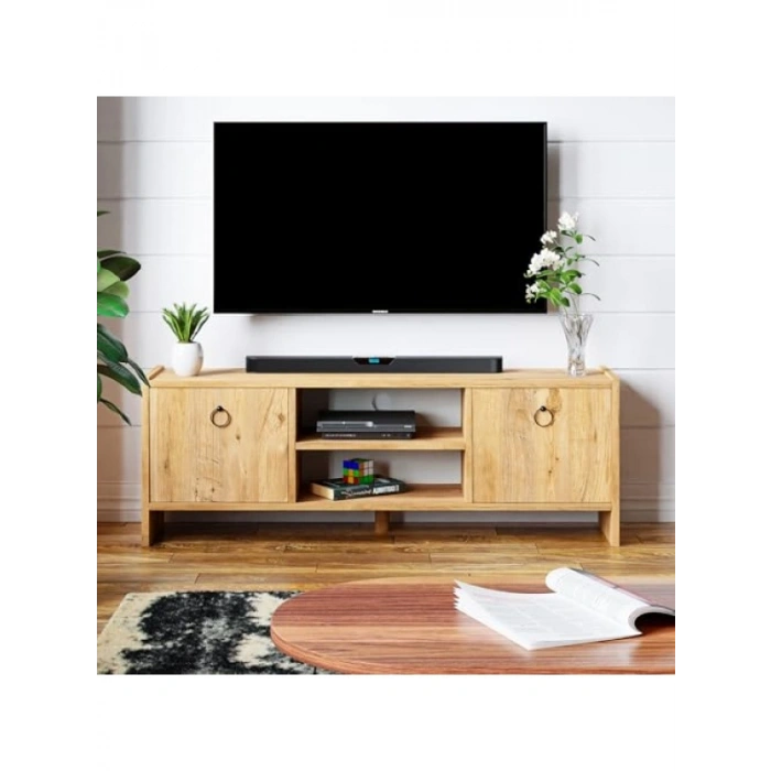 Kapaklı Raflı TV Ünitesi - Atlantik Çam