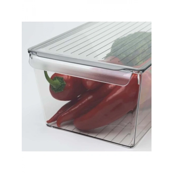 Kapaklı Şeffaf PET Buzdolabı Düzenleyici (XL)