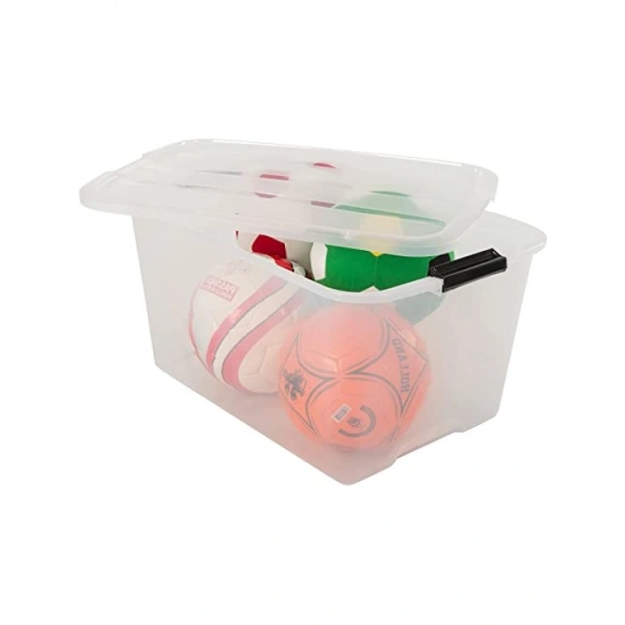Kapaklı Şeffaf Saklama Kutuları - 2li Set, 45L