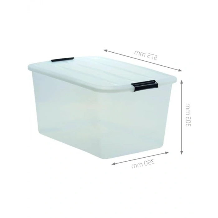 Kapaklı Şeffaf Saklama Kutuları - 2li Set, 45L