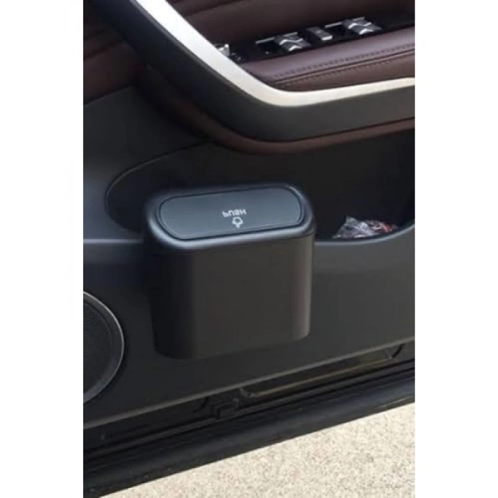 Kapaklı Taşınabilir Mini Araç İçi Çöp Kutusu