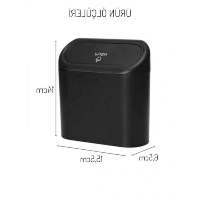 Kapaklı Taşınabilir Mini Araç İçi Çöp Kutusu