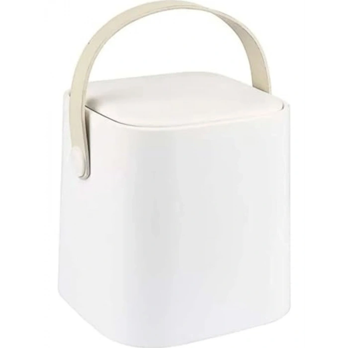 Kapaklı Tezgah Üst Mutfak Çöp Kovası, 4 Lt, Beyaz