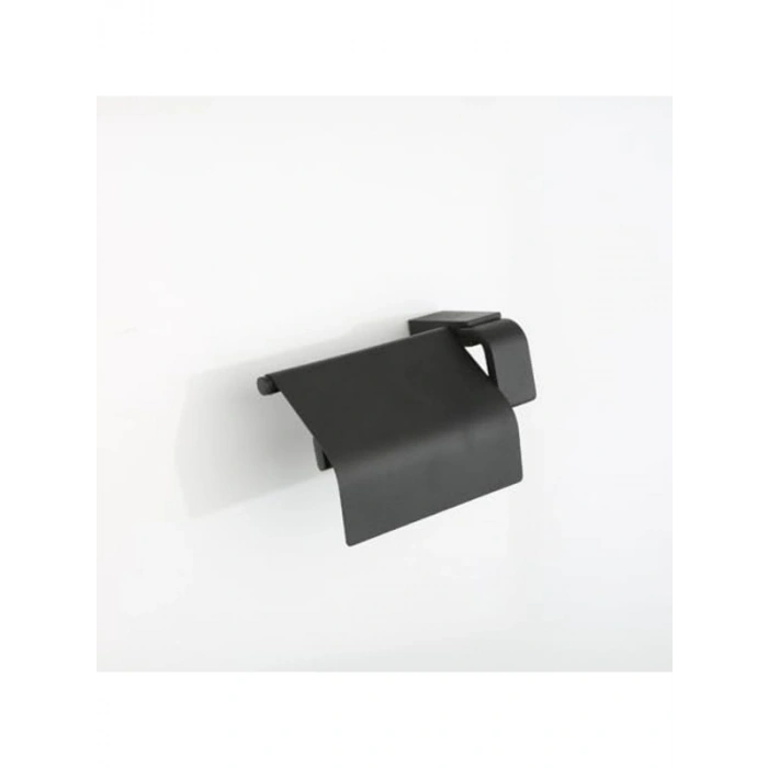 Kapaklı Tuvalet Kağıtlığı, Pütürlü Mat Siyah Paslanmaz Çelik