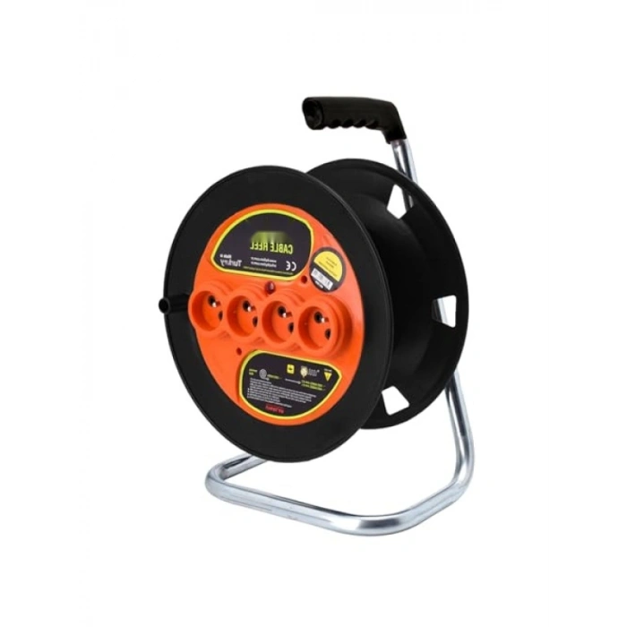 Kapaksız Seyyar Kablo Makarası - 4 Prizli