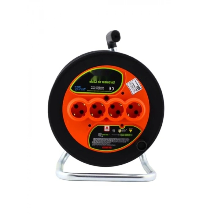 Kapaksız Seyyar Kablo Makarası - 4 Prizli