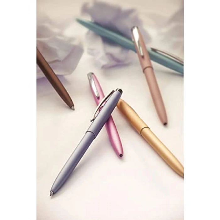 Kapaktan Basmalı Mekanizma Tükenmez Kalem - Eflatun