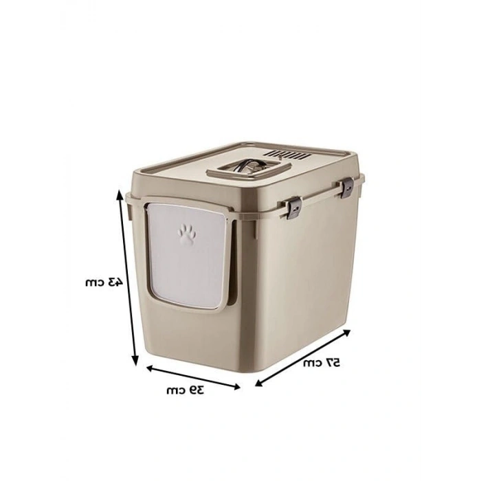 Kapalı Kedi Tuvaleti XXL - Bej
