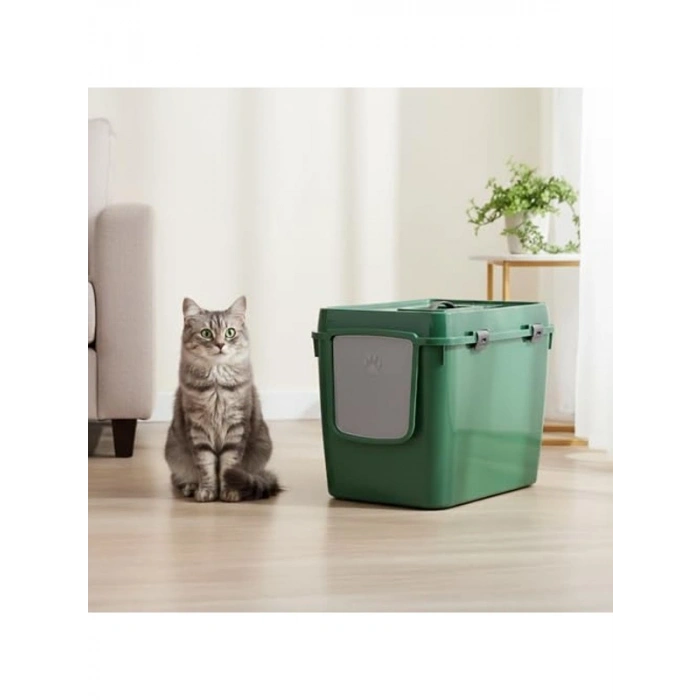 Kapalı Kedi Tuvaleti XXL, Dayanıklı Plastik Model
