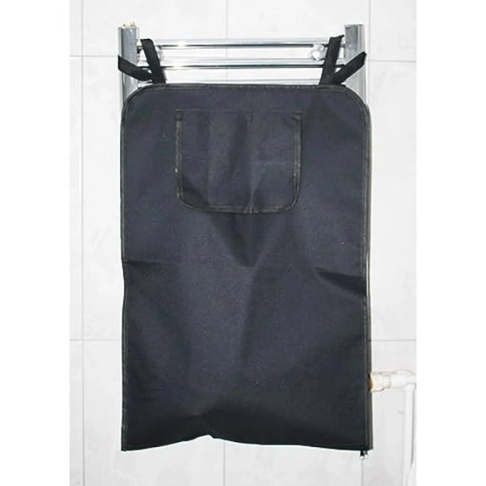 Kapı Arkası Askılı Kirli Çamaşır Sepeti, Fermuarlı Çamaşır Torbası (Siyah)