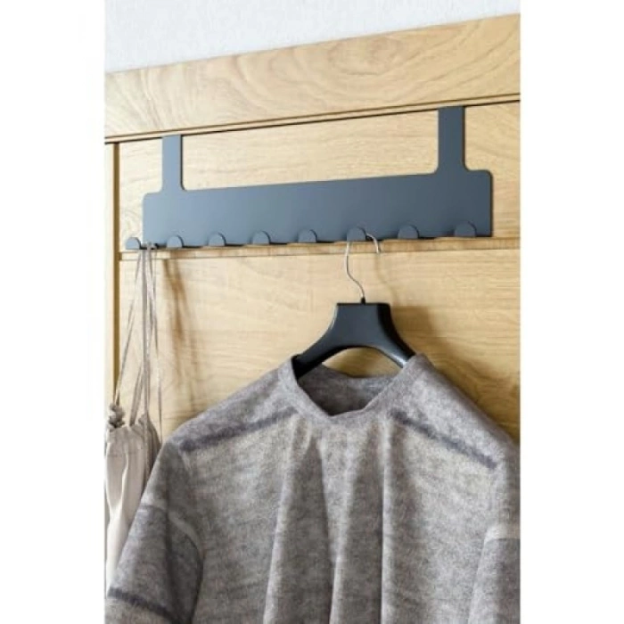 Kapı Arkası Askılık, 8 Kancalı Metal Organizer, Siyah