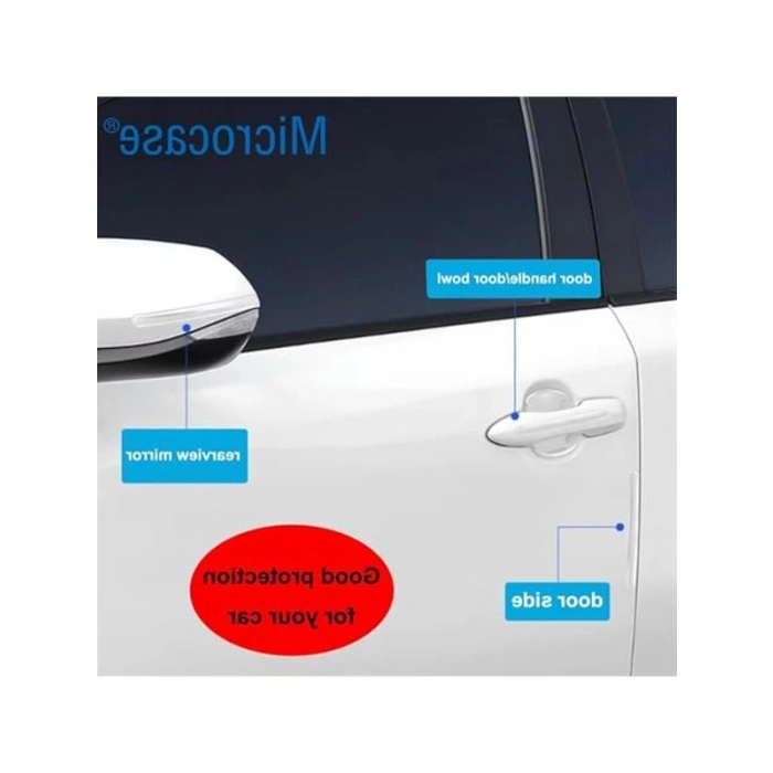 Kapı Ayna Çizik ve Darbe Koruma Seti - 8li Paket, Karbon Desenli