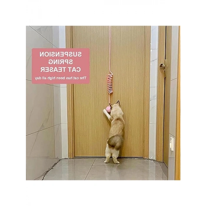 Kapı Çerçevesi Askılı Kedi Oyuncağı, Sarı Renkli Eğlenceli Tasarım