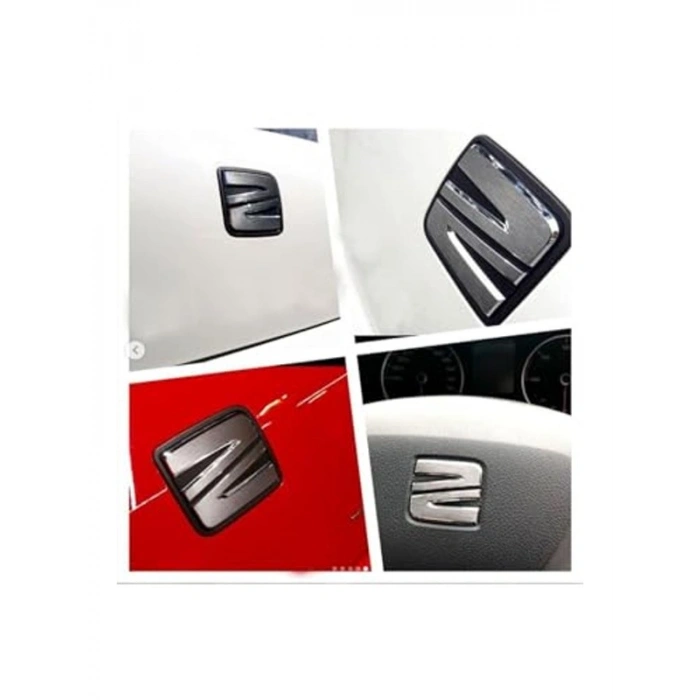 Kaplama Sticker Seti, Seat Leon Mk3 Amblem, Mat Metalik Gri