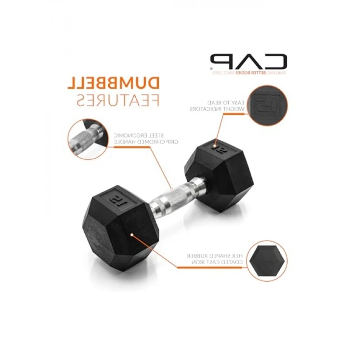 Kaplamalı Hex Dambıl Ağırlıkları - 3-50 lb Seçenekleri