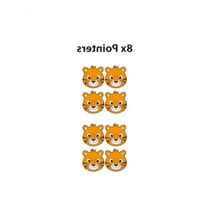 Kaplan Temalı Çocuk Boy Ölçer Duvar Stickerı, 50-120 cm