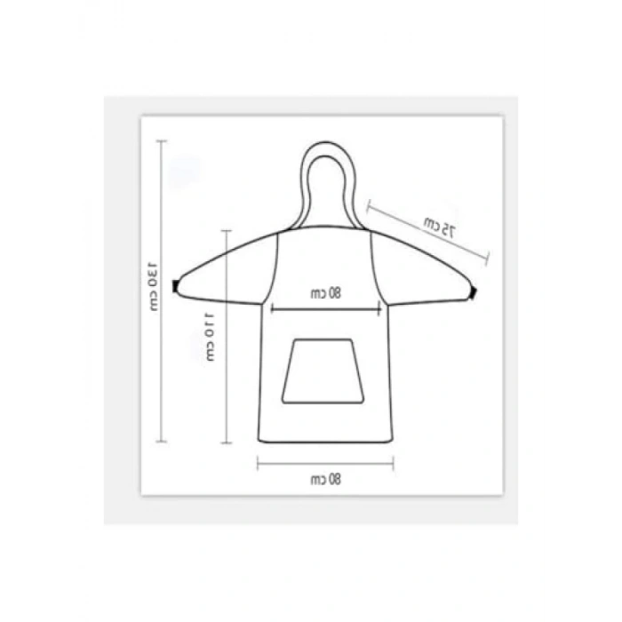 Kapşonlu Giyilebilir Battaniye - Unisex, Haki Renk