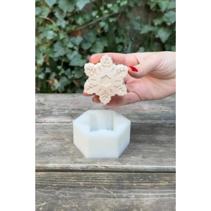 Kar Tanesi Desenli Silikon Mum Kalıbı