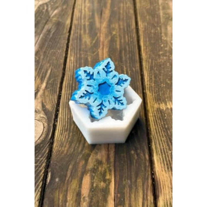 Kar Tanesi Desenli Silikon Mum Kalıbı
