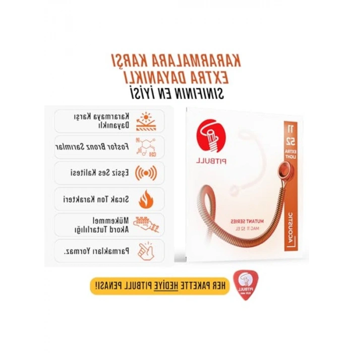 Kararmaya Dayanıklı Akustik Gitar Teli - 11-52 Ölçü