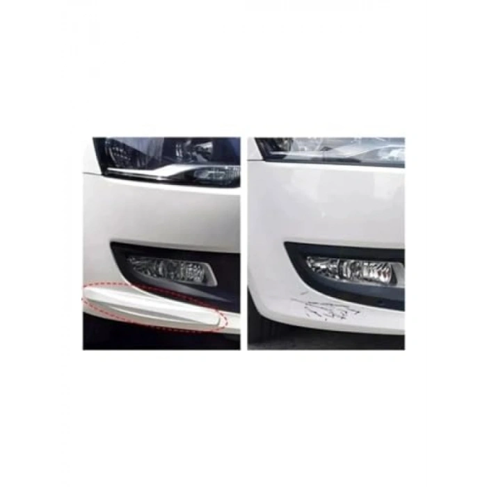 Karbon Desenli Beyaz Araba Tampon Koruyucusu, 2li Set