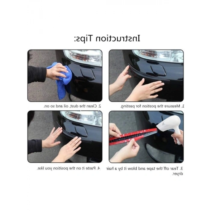 Karbon Desenli Esnek Tampon Koruma Bandı - 2li Set