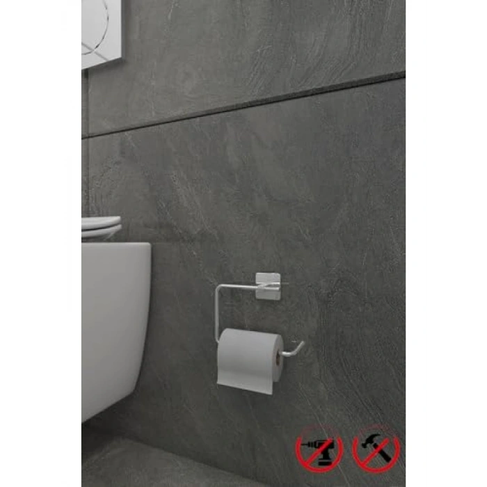 Kare Krom Yapışkanlı Açık Tuvalet Kağıtlığı