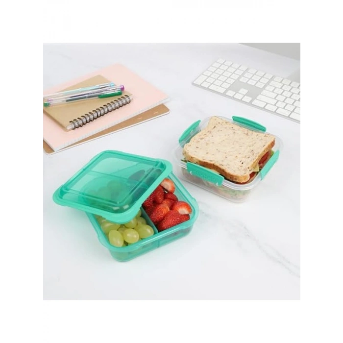 Kare Polipropilen Lunch-Stack, 1,24 L Kapasiteli Farklı Renk Seçenekleri
