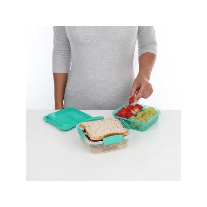 Kare Polipropilen Lunch-Stack, 1,24 L Kapasiteli Farklı Renk Seçenekleri
