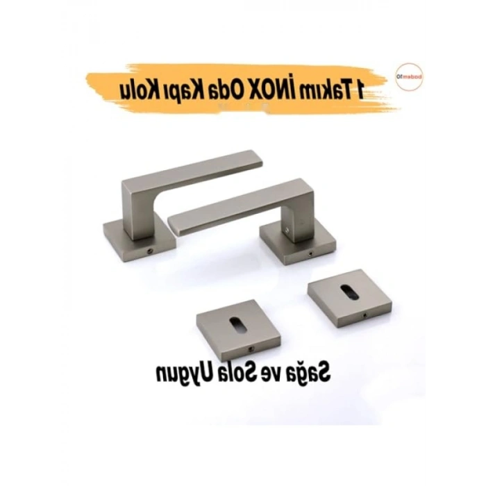 Kare Rozetli İç Dış Kapı Kolu Seti