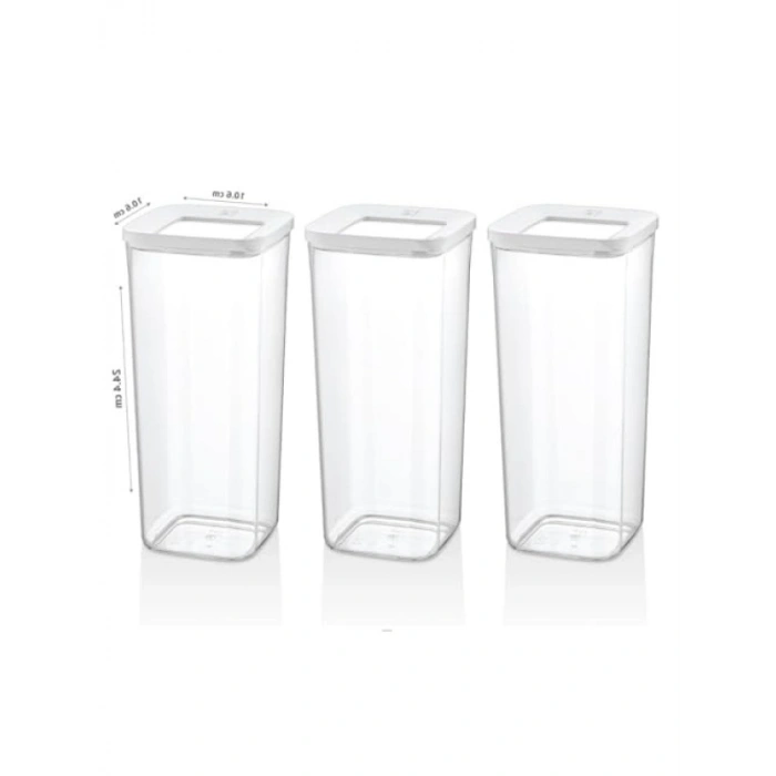Kare Saklama Kabı, 3 Adet, 1700 Ml