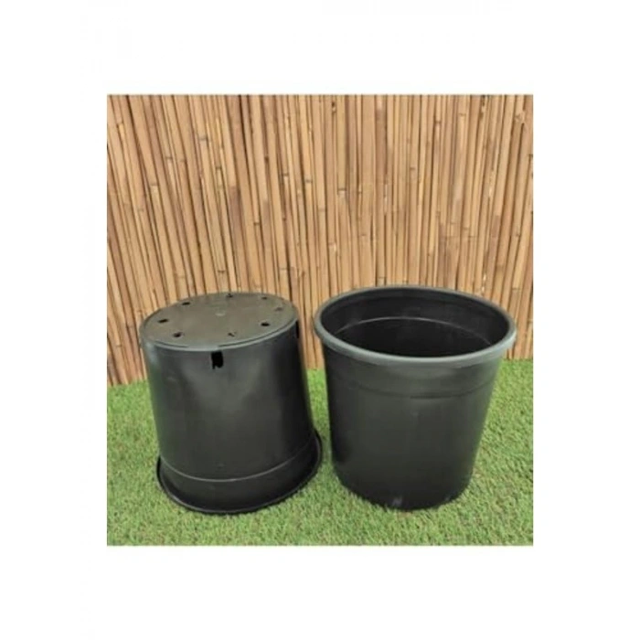 Kare Saksı 15 Adet, 8 Lt, 19x27 cm, Siyah Plastik Üretim Saksı