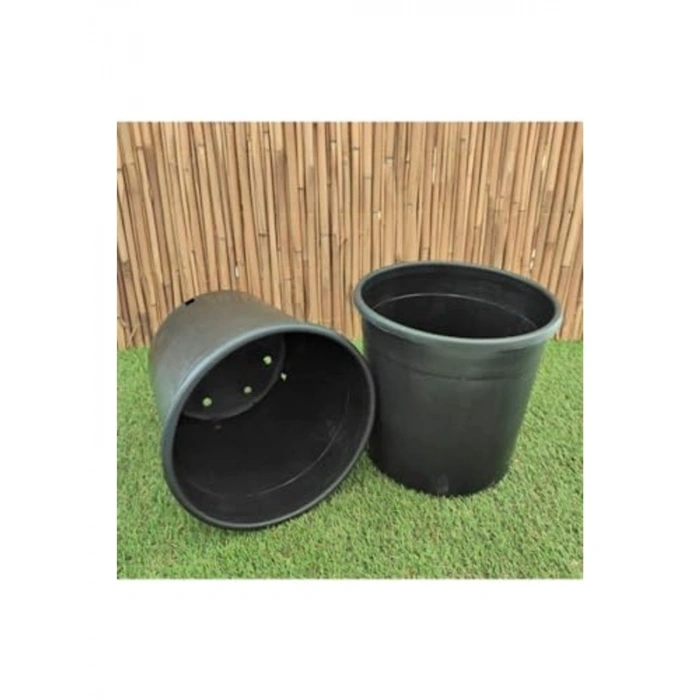 Kare Saksı 15 Adet, 8 Lt, 19x27 cm, Siyah Plastik Üretim Saksı