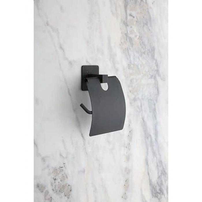 Kare Siyah Yapışkanlı Tuvalet Kağıtlığı, Modern Tasarım