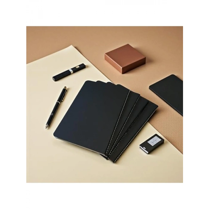 Kareli Dikişli Not Defteri Seti - A5, 4 Adet