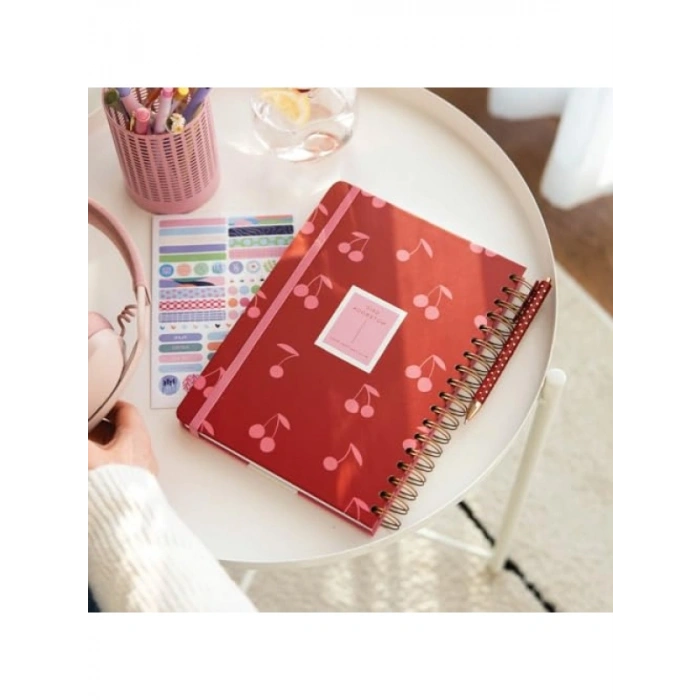 Kareli Not Defteri 17x24 cm - Lastikli Sert Kapak