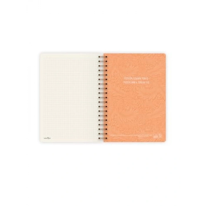 Kareli Spiralli Defter - 17x24 cm, Kırmızı