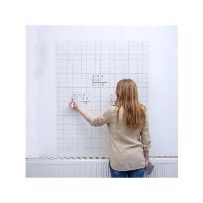 Kareli Statik Akıllı Kağıt Tahta – 100x120 cm, Silgili Kalem Hediyeli