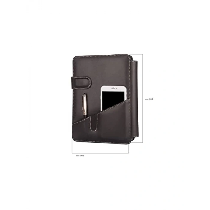 Kareli Suni Deri Organizer Ajanda - Telefon Kılıflı