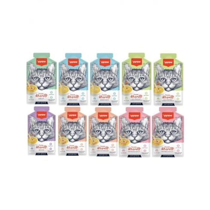 Karışık Kedi Çorbası, 50 gr x 10 Adet Lezzetli Seçenek