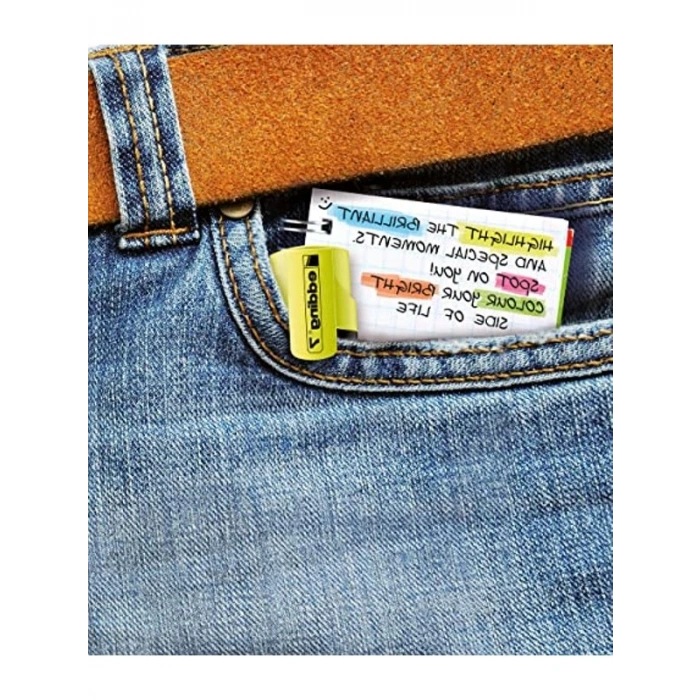Karışık Renklerde 4lü Mini Fosforlu Kalem Seti