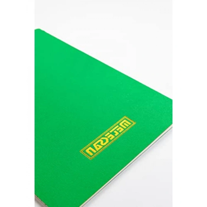 Karton Kapaklı İplik Dikişli Defter - 17x24 cm, Düz Yaprak, Yeşil