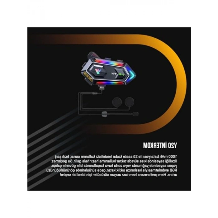 Kask İçin Bluetooth Kulaklık, RGB Işıklı İletişim Cihazı