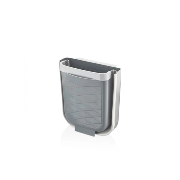 Katlanabilir Akordiyonlu Çöp Sepeti - 6 Litre - Gri