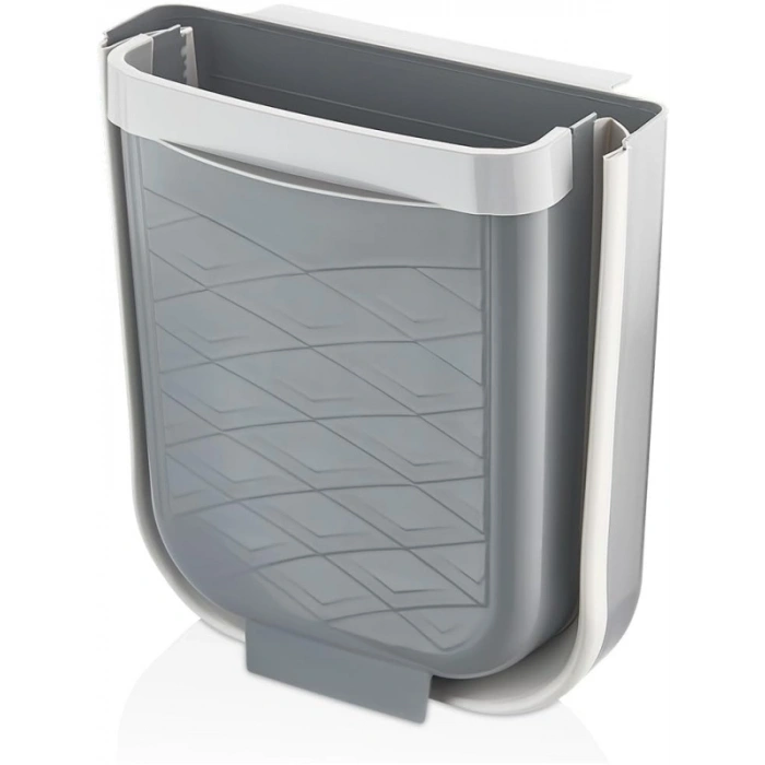 Katlanabilir Akordiyonlu Çöp Sepeti - 6 Litre - Gri