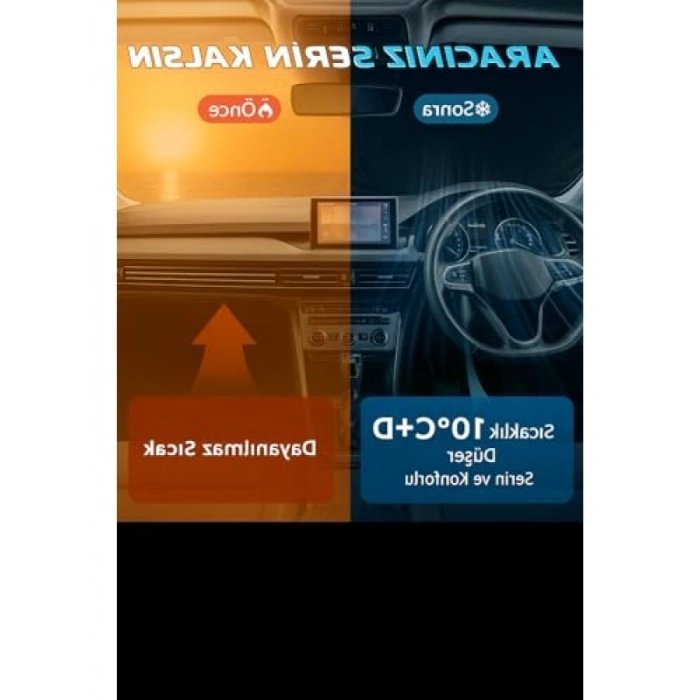 Katlanabilir Araba Ön Cam Güneşliği 2 Parça